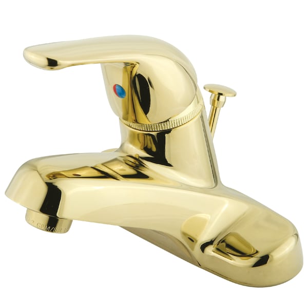 4" Centerset Bathroom Faucet, Polished Brass